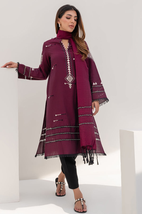 Ready - Maroon Shirt & Dupatta